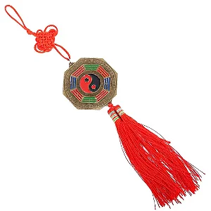 Móbile Baguá Feng Shui Yin Yang com Espelho (25cm)