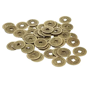 Kit com 50 Moedas Chinesas Feng Shui (Sorte e Riqueza)