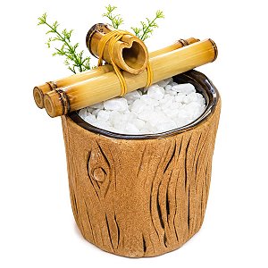 Fonte de Água em Cerâmica Tronco (17cm)