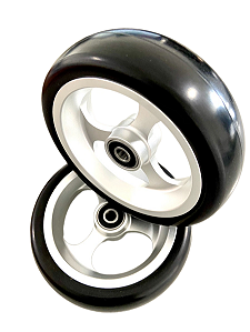 Rodas Dianteiras 5x1.5" Alumínio Prata (Par)