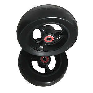 Rodas Dianteiras 5x1.5" Soft Roll Nylon Preta (Par)
