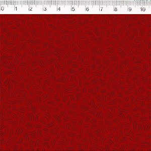 Tecido Tricoline Coleção Textura - Curvas Geométricas - Vermelho