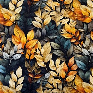 Tecido Tricoline Digital - Folhas de Outono 2