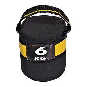 Kettlebag 6kg Preto/Amarelo - Kettlebell de Tecido