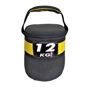 Kettlebag 12kg Preto/Amarelo - Kettlebell de Tecido