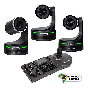 Kit Prostream com 3 Câmeras PTZ Full HD e Controladora