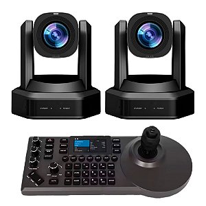 Kit com 2 Câmeras RP PTZ Full HD 1080p 20x (SDI-3G/HDMI/POE/IP/USB) AI Tracking e Controladora