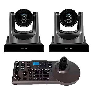 Kit com 2 Câmeras RP PTZ NDI 4K 20x (SDI/HDMI/POE/IP/USB) AI Tracking e Controladora