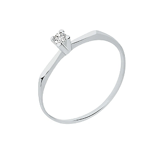 Anel prata solitario pronta entrega