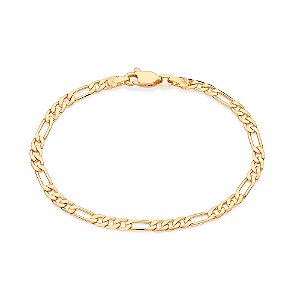 Pulseira Rommanel elo 3x1 folheada a ouro - 20 cm