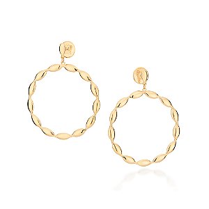 Maxi brinco Rommanel folheado a ouro 18k original 527066