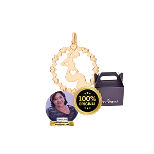 Pingente Rommanel mãe gravida folheado a ouro 18k  542190