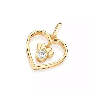 Pingente Rommanel folheado a ouro coração de minnie com zircônia 542840