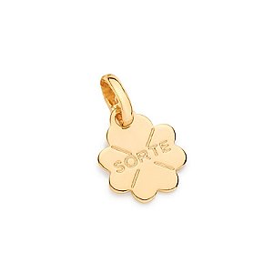 Pingente Rommanel trevo banhado a ouro 18k
