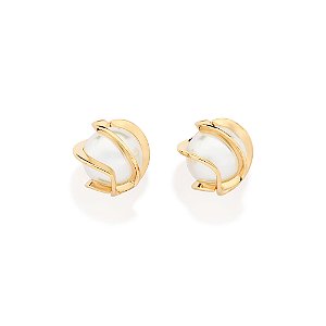 Brinco banhado a ouro 18k com pérolas sintéticas - tam.único 527390