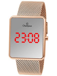 Relógio Champion Original Digital Caixa Metal Pulseira Aço CH40080X