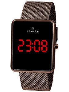 Relógio Champion Original Digital Caixa Metal Pulseira Aço CH40080R