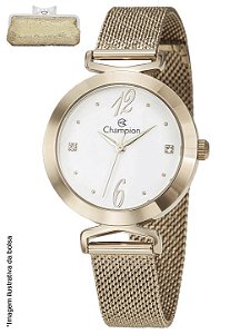 Relógio Champion Original Social Pulseira Metal Couro Bolsa CF24395C