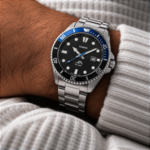 Relógio Casio Analógico Prata/Azul MDV-107D-1A2VDF