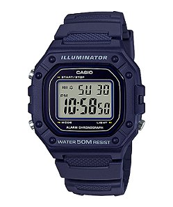 Relógio Casio Digital Azul W-218H-2AVDF