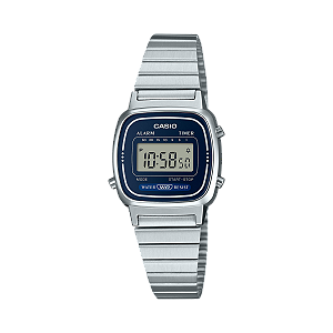 Relógio Casio Vintage Digital Prata/Azul LA670WA-2DF