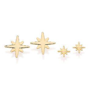 Kit Rommanel Brinco Estrelas Ouro 18K