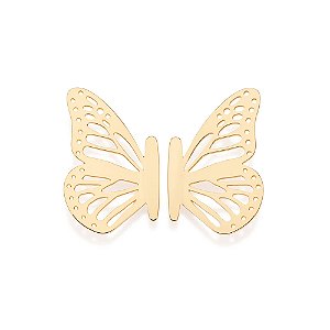 Brinco Rommanel Borboleta Vazada Ouro 18K