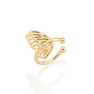 Brinco Rommanel Piercing de Pressão Asas de Ouro 18K
