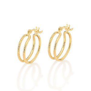 Brinco Rommanel Argola Dupla Ouro 18K