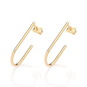 Brinco Rommanel Meia Argola Ouro 18K