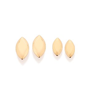 Kit Rommanel Brinco Losango Ouro 18K