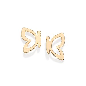 Brinco Rommanel Borboleta Ouro 18K