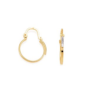 Brinco Rommanel Argola com Rhodium Ouro 18K