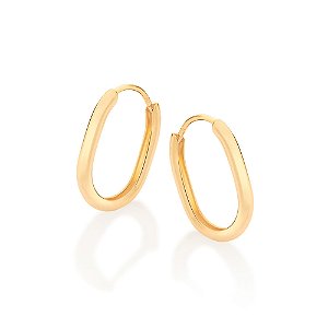 Brinco Rommanel Argola Oval Ouro 18K