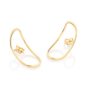 Brinco Rommanel Oval Ouro 18K