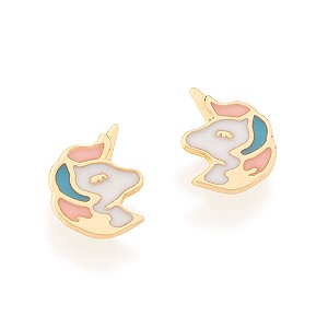 Brinco Rommanel Infantil Unicórnio Ouro 18K