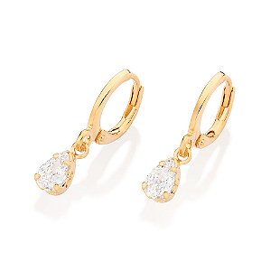 Brinco Rommanel Argola com Zircônias Ouro 18K