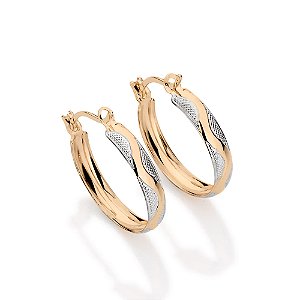 Brinco Rommanel Argola com Rhodium Ouro 18K