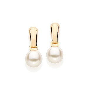Brinco Rommanel com Pérolas Sintéticas Ouro 18K