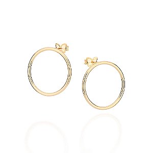 Brinco Rommanel Argola Frontal Banhado Ao Ouro 18K