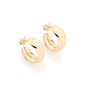 Brinco Rommanel Meia Argola Ouro 18K