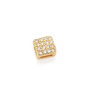 Pingente Rommanel Quadrado com Zircônias Ouro 18K