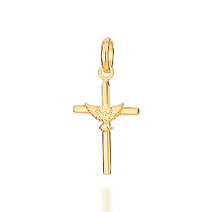 Pingente Rommanel Cruz com Espírito Santo Ouro 18K