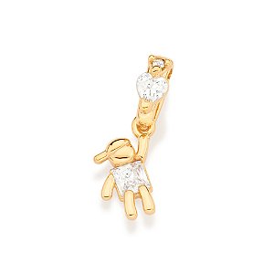 Pingente Rommanel Menino com Zircônias Ouro 18K