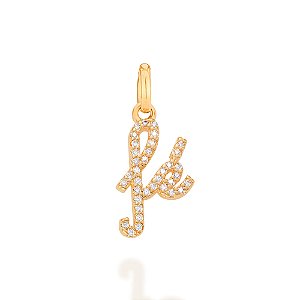 Pingente Rommanel Fé Folhedo a com Zircônias Ouro 18K