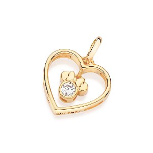 Pingente Rommanel Minnie Coração com Zircônia Ouro 18K