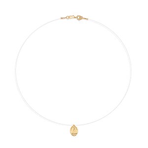 Gargantilha Rommanel Fio Nylon com Nossa Senhora de Ouro 18K