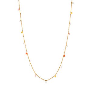 Gargantilha Rommanel com Cristais Pendurados Ouro 18K