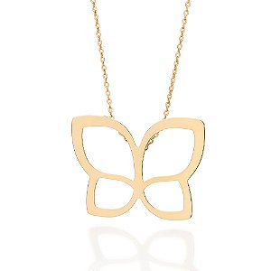 Gargantilha Rommanel com Borboleta Ouro 18K