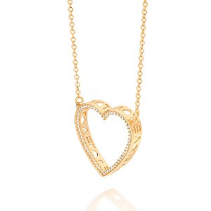 Gargantilha Rommanel Love com Zircônias Ouro 18K